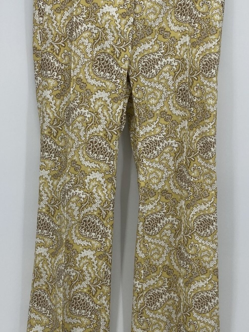 Weekend Max Mara Women’s Yellow Paisley Cropped Trousers Size 10